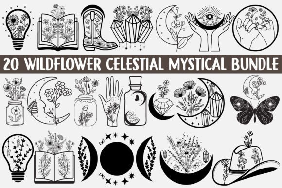 Download Wildflower Celestial Mystical SVG Bundle - Mystical svg bundle Collection
