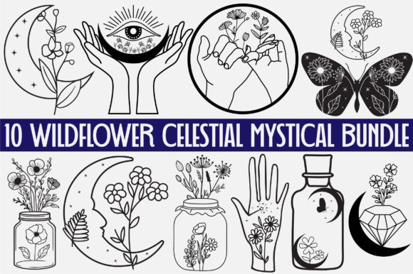 Download Wildflower Celestial Mystical SVG Bundle - Mystical svg bundle Collection