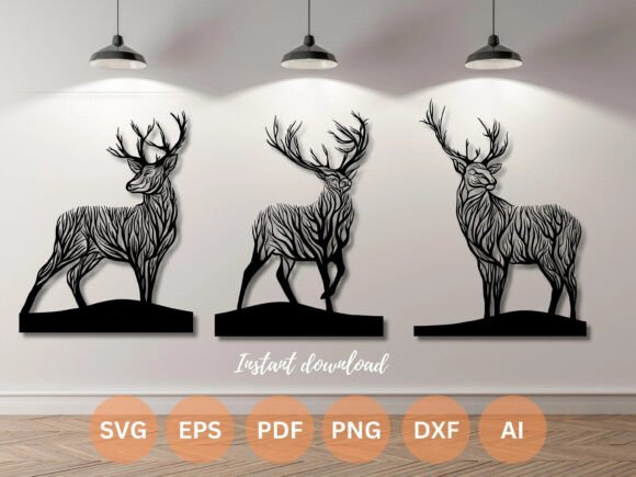 Download Deer Wall Art Laser Cut File SVG DFX - Dfx Collection