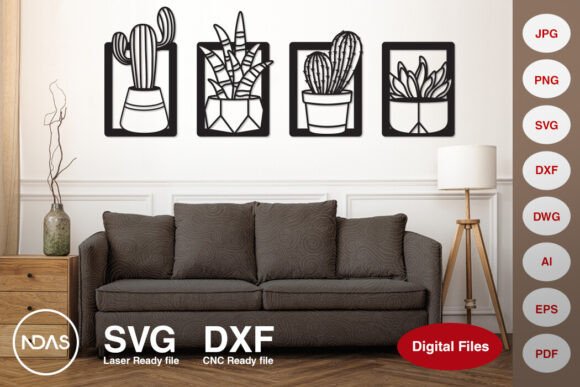 Download Cactus Plant Laser Cut Cnc Svg Dxf Pdf - Cnc svg Collection