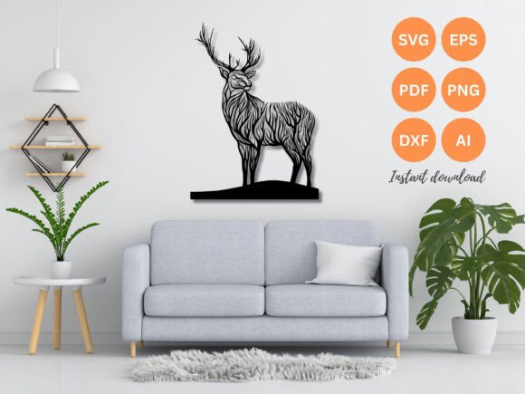 Download Deer Wall Art Laser Cut File SVG DFX - Dfx Collection