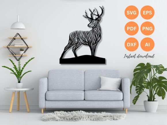 Download Deer Wall Art Laser Cut File SVG DFX - Dfx Collection