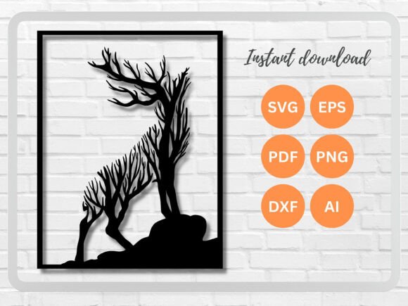 Download Deer Wall Art Laser Cut File SVG DFX PN - Dfx Collection