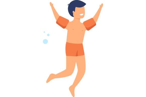 Download Happy Kids Swimming in Pool. Children in - Premium Bundle