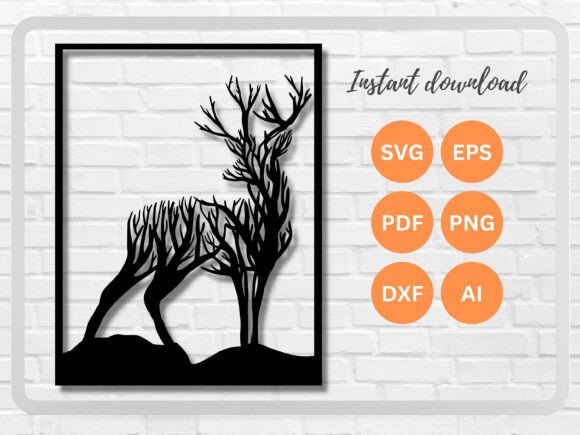 Download Deer Wall Art Laser Cut File SVG DFX PNG - Dfx Collection